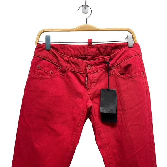 NWT Dsquared2 Red Jeans Low Rise Y2K Women’s Size‎ 44 (8 US) - Picture 3 of 11